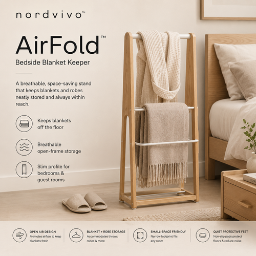 nordvivo™ AirFold™ Bedside Blanket Keeper